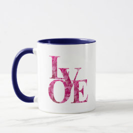 Elegant Pink Spring Hydrangea Floral LOVE Tasse