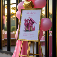 Elegant Pink Stilettos & Grad Cap Grad Willkommen