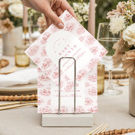 Elegant Pink Toile Baby Shower Serviette
