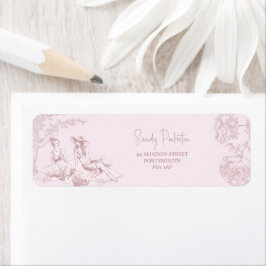 Elegant Pink Toile de Jouy Baby Shower Adresse