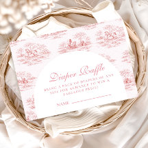 Elegant Pink Toile Diapper Raffle