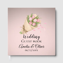 Elegant Pink Tulipes Bouquet Wedding