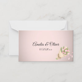 Elegant Pink Tulips Bouquet Wedding Platzkarte