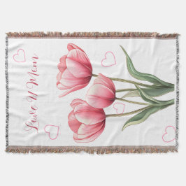 Elegant Pink Tulips Floral Mother's Day  Decke