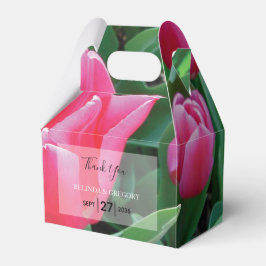 Elegant Pink Tulips Wedding Geschenkschachtel
