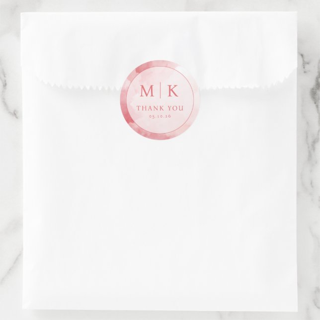 Elegant Pink Watercolor Circle Runder Aufkleber (Tasche)