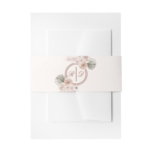 Elegant Pink Watercolor Floral Wedding Einladungsbanderole (Vorderseite Beispiel)