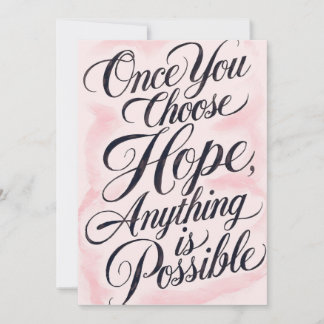 Elegant Pink Watercolor Hope & Possibility Inspira Einladung