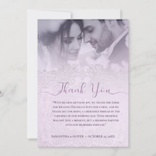 Elegant Pink Wedding Dankeschön Card Dankeskarte