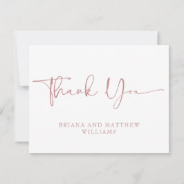 Elegant Pink Wedding Dankeschön Card Dankeskarte