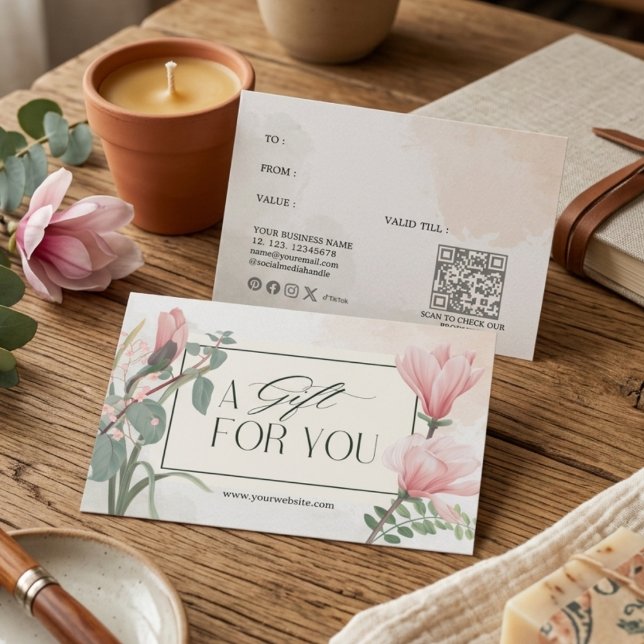 Elegant Pink White Floral A Gift For You  (Von Creator hochgeladen)