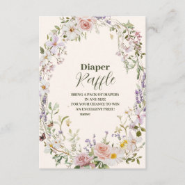 Elegant Pink Wildblume Boho Diapper Raffle Begleitkarte