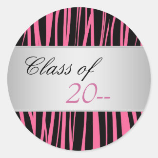 Elegant Pink Zebra Abschluss Stickers
