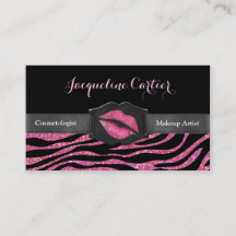 Elegant Pink Zebra Glitzer Kiss Kosmetologe