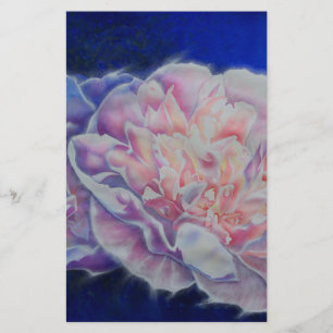 Elegant pinkfarbene blaupastellfarbene Aquarellblu Briefpapier