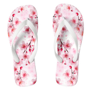 elegant Pinky Cherry Blossom Flip Flops