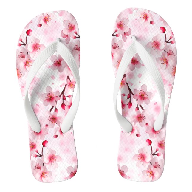 elegant Pinky Cherry Blossom Flip Flops (Fußbett)