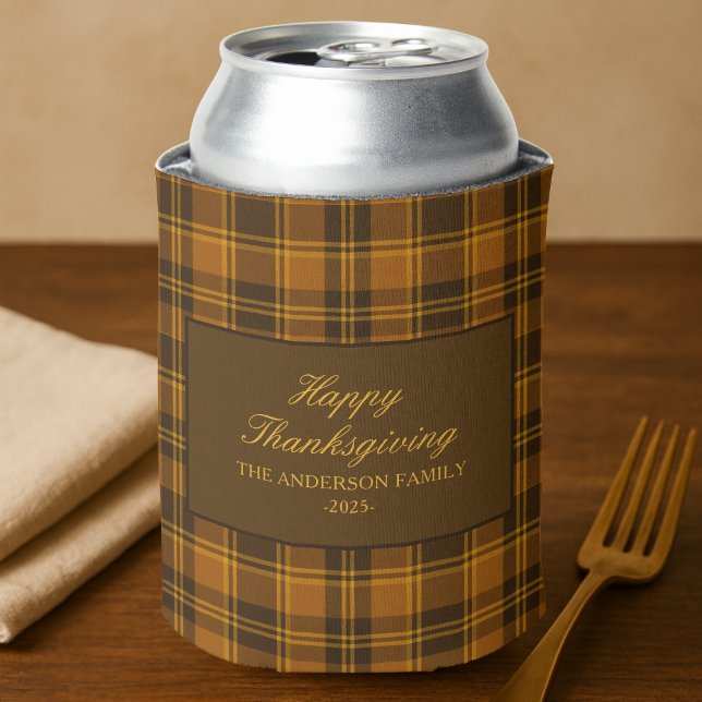 Elegant Plaid Thanksgiving Classic Vintage Custom  Dosenkühler (Von Creator hochgeladen)