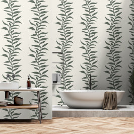 Elegant Plants in Flow XL 1 dark green silhouette Tapete