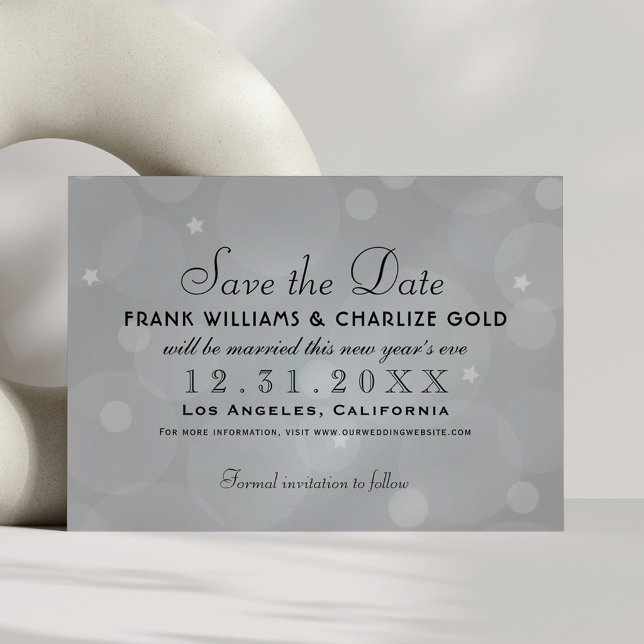 Elegant Platinum Gray Wedding Save The Date (Von Creator hochgeladen)
