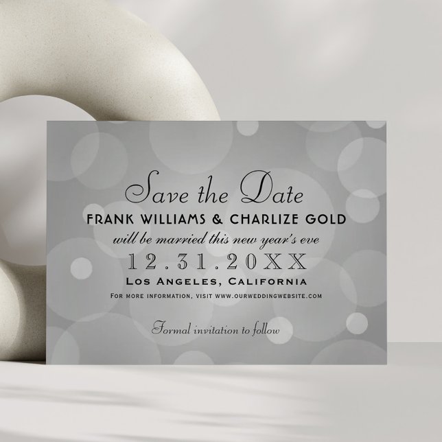 Elegant Platinum Gray Wedding Save The Date (Von Creator hochgeladen)