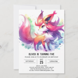 Elegant Playful Fox Geburtstag Einladung