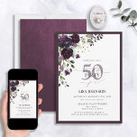 Elegant Plum Lila Blumenschrift 50. Geburtstag Einladung<br><div class="desc">Mit diesem wunderschönen Elegant Plum Lila Blumenzitat zum 50. Geburtstag laden wir Sie ein, Ihren 50. Geburtstag in einem stilvollen Ambiente zu erleben! Mit einem exquisiten Bouquet mit lila, lila und lila Blume und botanischer Vegetation bietet dieses luxuriöse Kartenspiel-Set den perfekten Rahmen für Ihre Feier. Die elegante Kalligrafie mit Schreibschrift...</div>