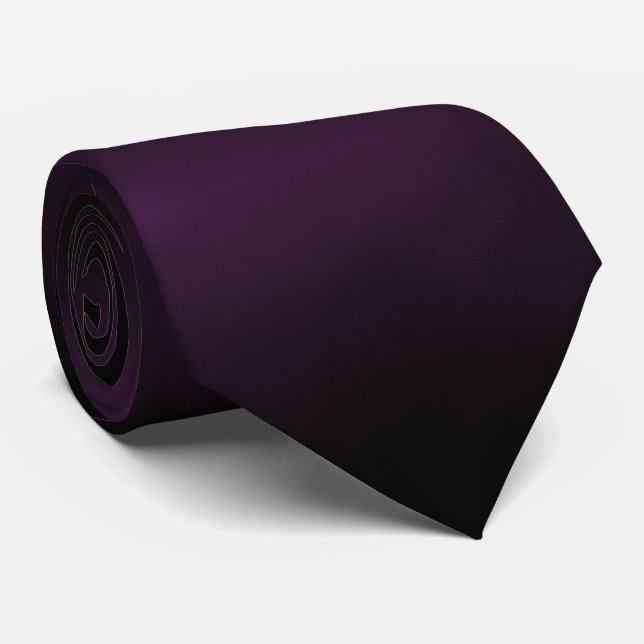 Elegant Plum to Black Gradient  Krawatte (Gerollt)