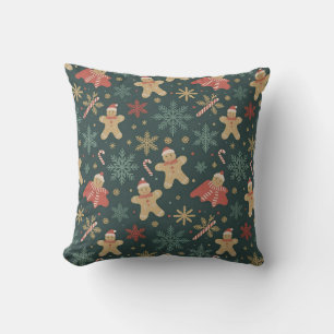 Elegant Poinsettia Watercolor "MERRY CHRISTMAS" Pi Kissen