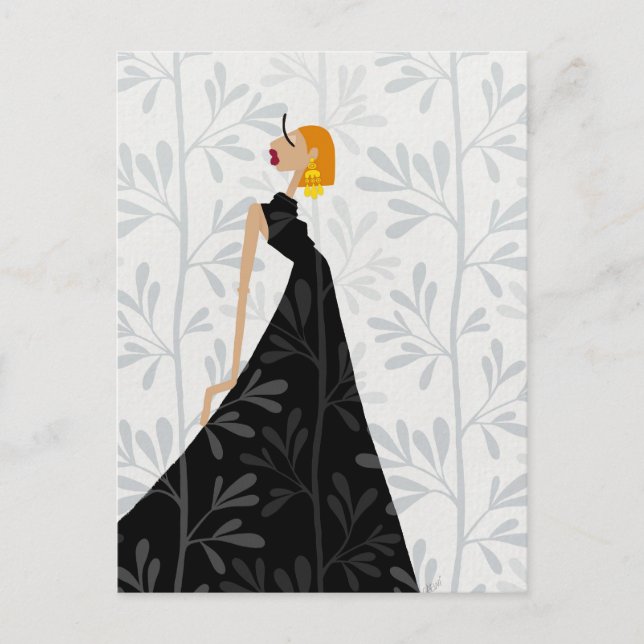Elegant Poise Glam Fashion Art Postcard Postkarte (Vorderseite)