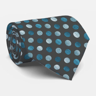 Elegant Polka Dot Personalisiert Blue Charcoal Gra Krawatte