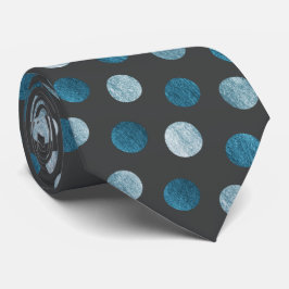 Elegant Polka Dot Personalisiert Blue Charcoal Gra Krawatte