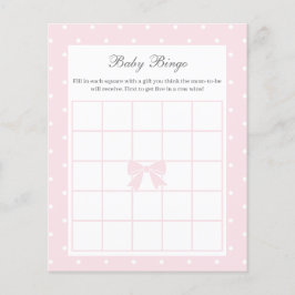 Elegant Polka Dots Baby Pink Bow Baby Girl Shower