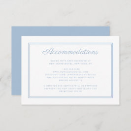 Elegant Powder Blue Script Hochzeitsunterkunft Begleitkarte