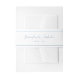 Elegant Powder Blue Script Wedding Einladungsbanderole