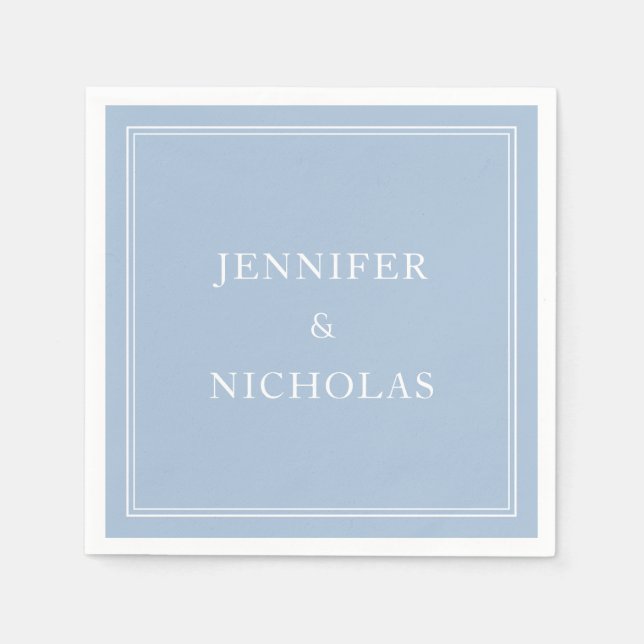 Elegant Powder Blue Wedding Serviette (Vorderseite)