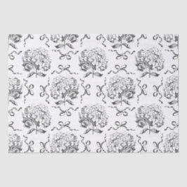 Elegant Preppy Hydrangea Bow Toile Muster Seidenpapier