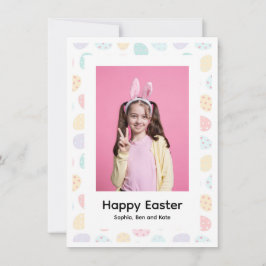 Elegant Pretty Pastel Chic Photo Happy Easter Eggs Feiertagskarte