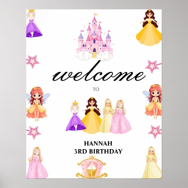Elegant Princess Birthday Celebration Poster (Vorne)