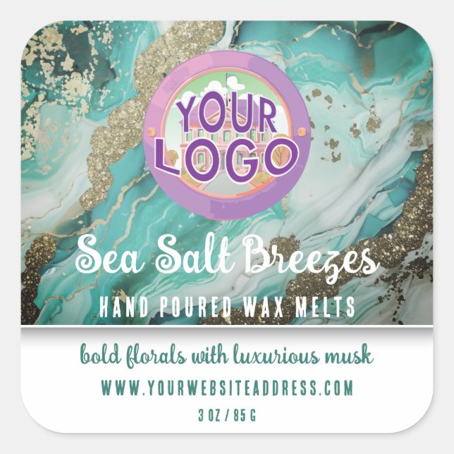 Elegant Professional Business Logo Product Labels Quadratischer Aufkleber (Vorderseite)