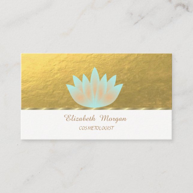 Elegant Professional,Faux Gold, Lotus Visitenkarte (Vorderseite)