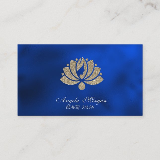 Elegant Professional Glitter Lotus Royal Blue Visitenkarte (Vorderseite)