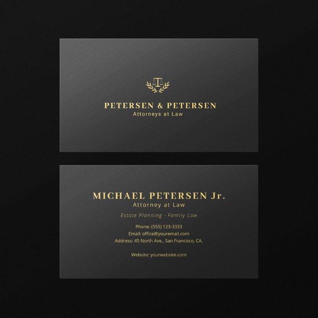 Elegant professional gold logo law firm lawyer visitenkarte (Von Creator hochgeladen)