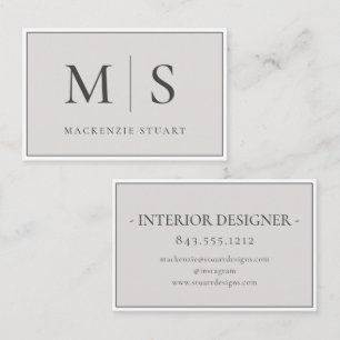 Elegant Professionell Einfaches Monogramm Minimali Visitenkarte