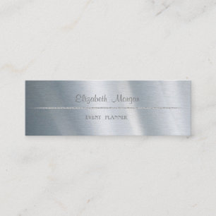 Elegant Professionell Minimalistisch Einfach, Silb Mini Visitenkarte