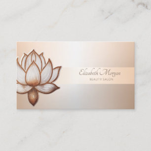 Elegant Professionell Streifen Chic Lotus Schönhe Visitenkarte