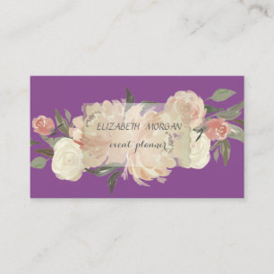 Elegant Professionell Vintage Violett,Blumen Visitenkarte