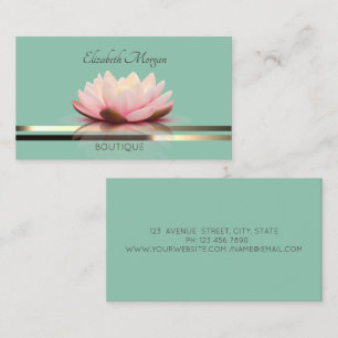 Elegant Professionelle Lotus-Streifen Mintgrün Visitenkarte