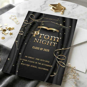 Elegant Prom Night Class 2025 Einladung   Gold