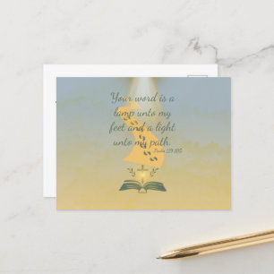 Elegant Psalm 119:105 Wasserfarbe Postkarte